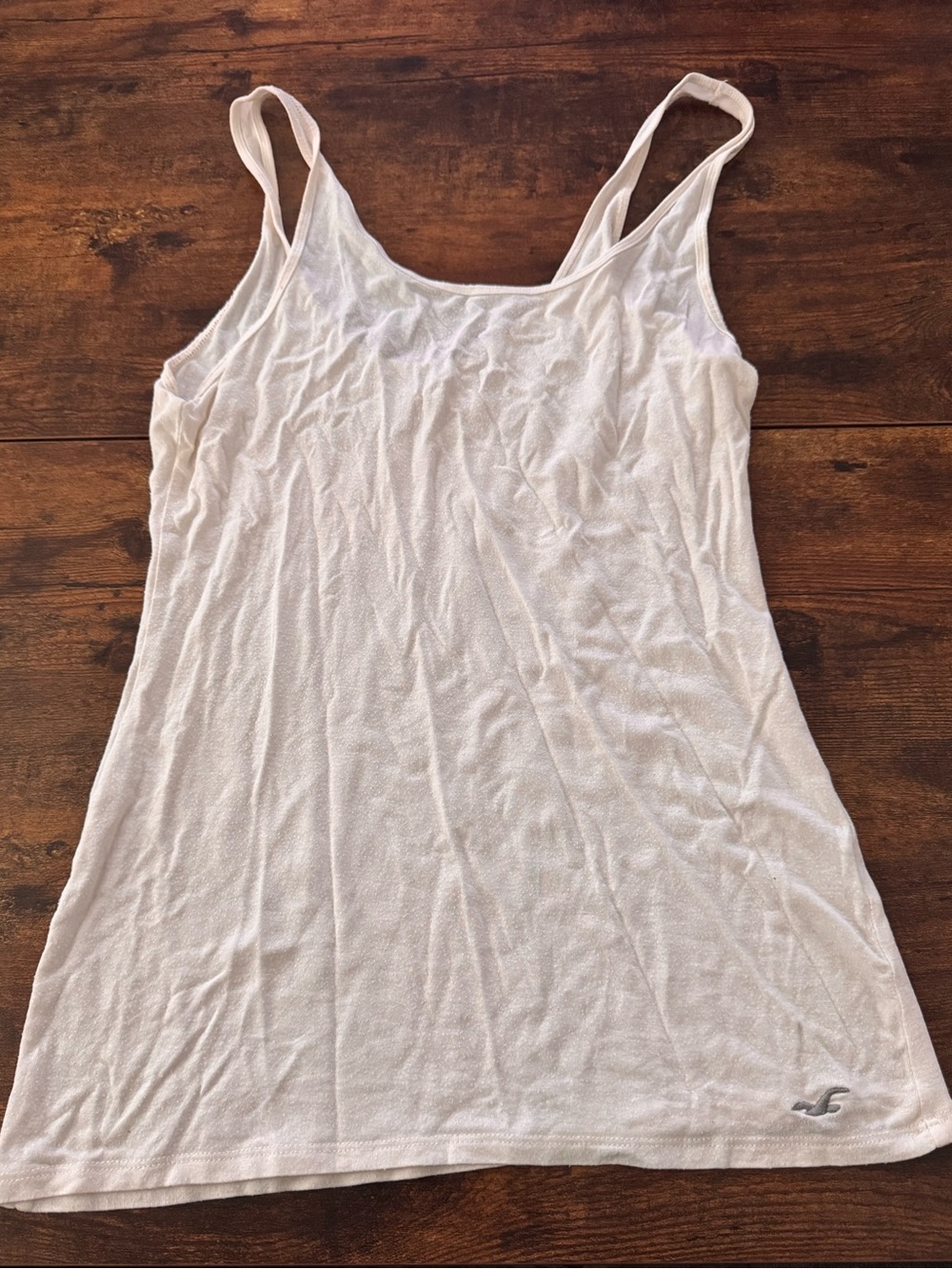 Hollister White Scoop Neck Camisole Tank - Slim Straps